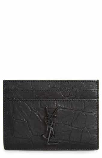 Saint Laurent Men's Leather-trimmed Monogrammed Cardholder