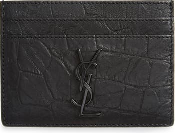 Saint Laurent - Crocodile-Embossed Money Clip Wallet - Men - Leather - One Size - Black