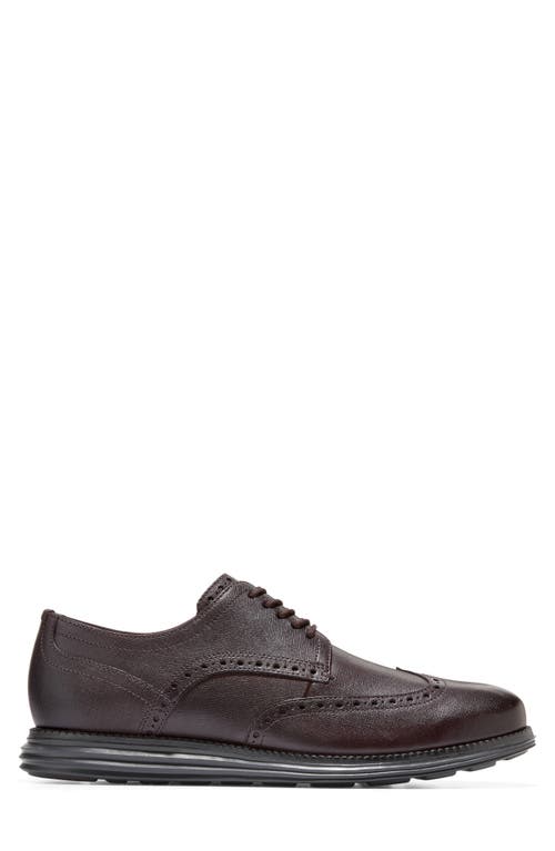 Shop Cole Haan Original Grand Wingtip Derby In Dark Chocolate/charcoal