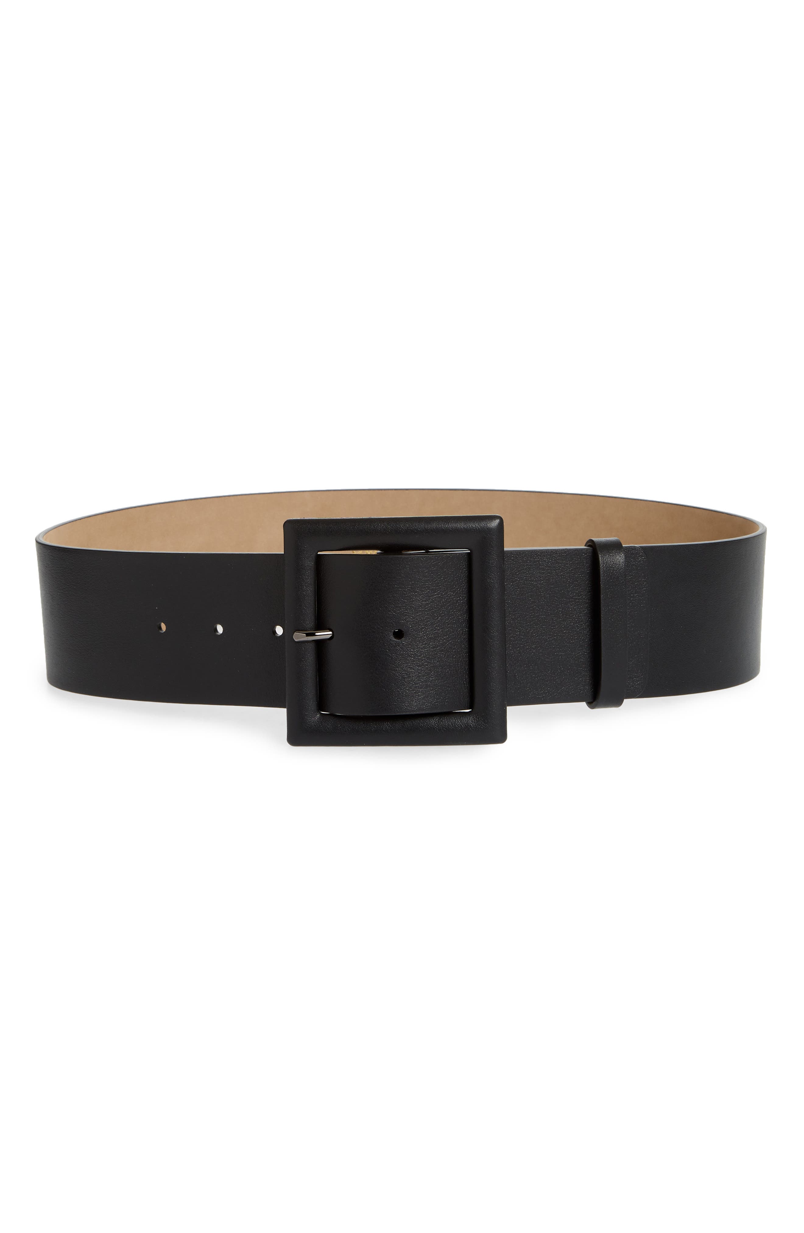 Carolina Herrera Leather Belt in Black at Nordstrom, Size X-Small