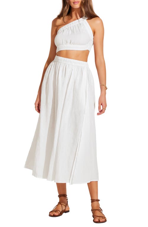 Vitamin A Reina Side Cutout Linen Cover-Up Dress White Eco at Nordstrom,