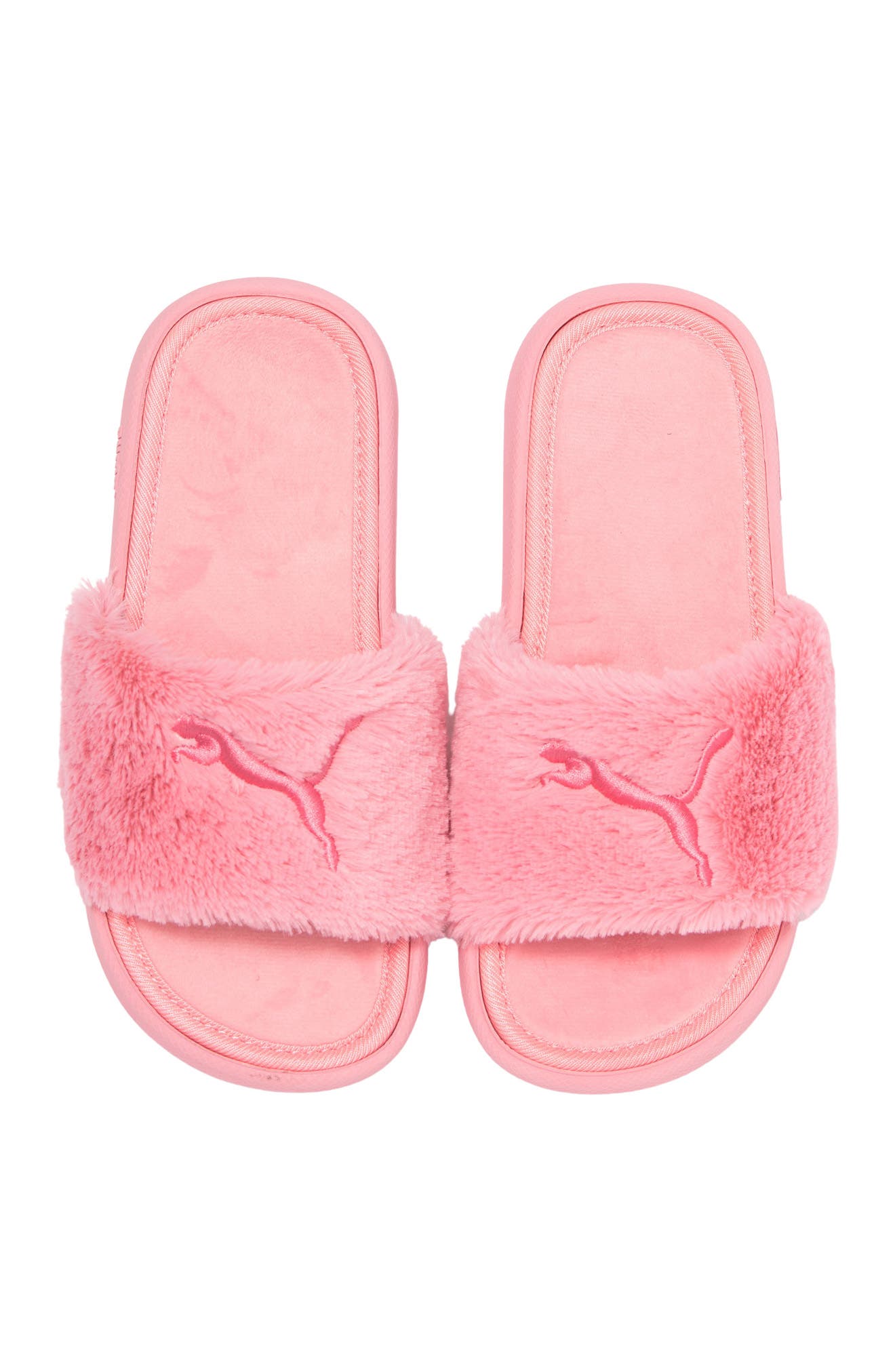 puma pink fluffy sandals