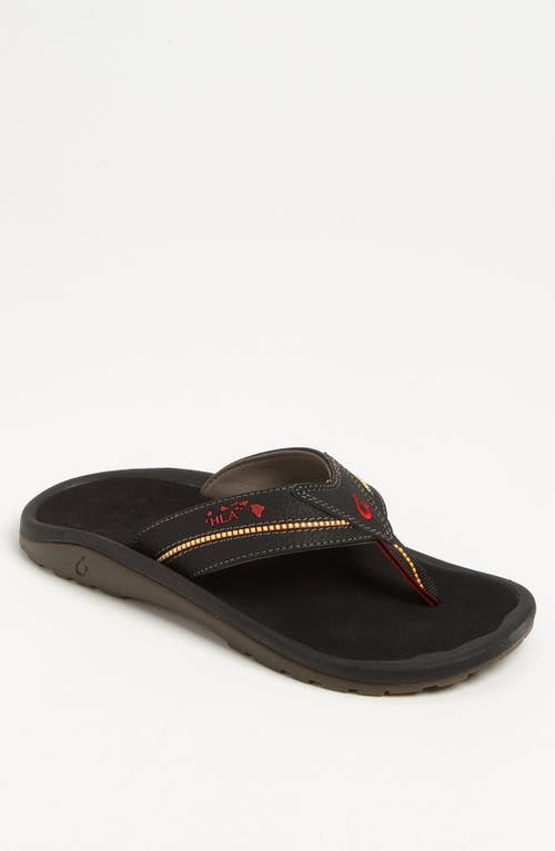 Shop Olukai 'kia'i Ii' Flip Flop In Black/black