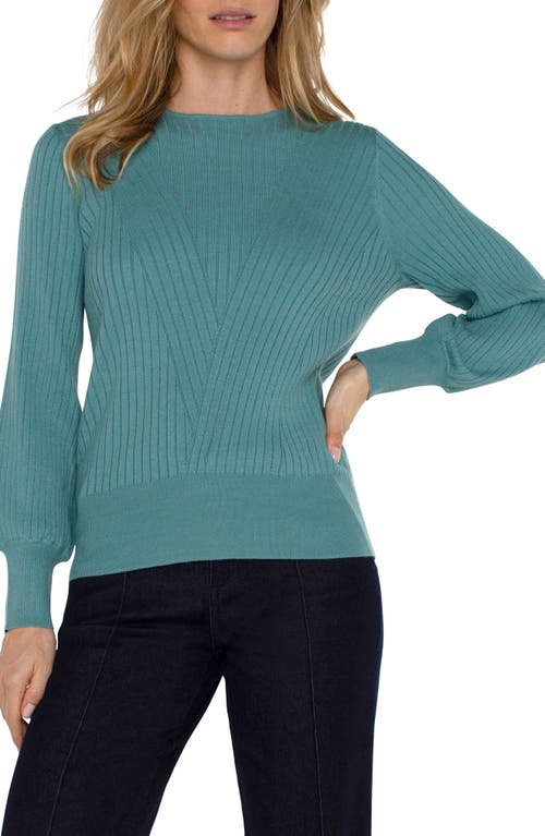 Shop Liverpool Los Angeles Rib Sweater In Ocean Wash