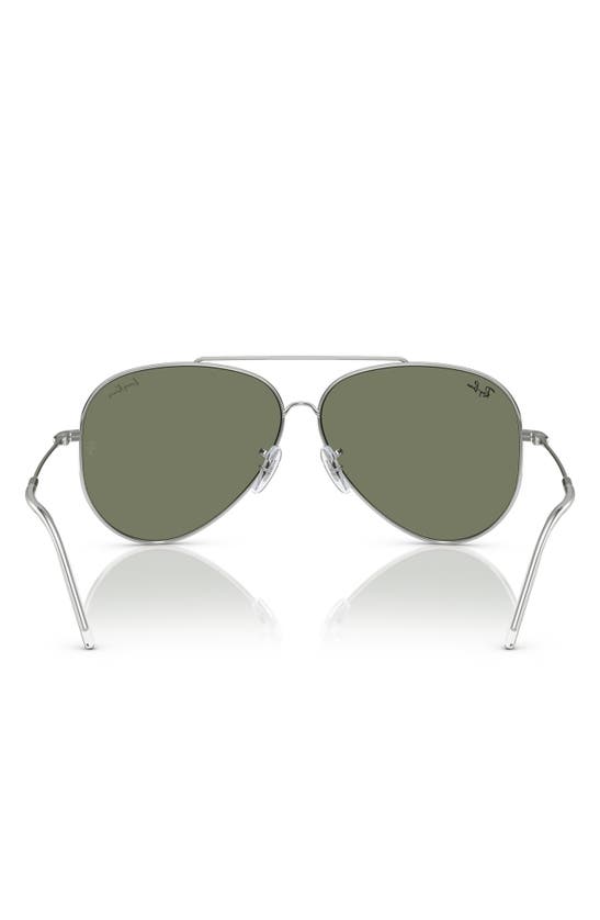 Ray Ban Reverse 62mm Oversize Aviator Sunglasses In Grey Silver