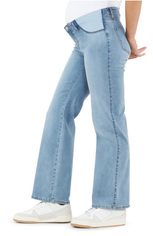 Shop Ripe Maternity Kyle Over The Bump Wide Leg Maternity Jeans In Light Blue