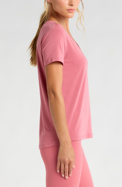 Shop Zella Breathe Active T-shirt In Pink Mauve