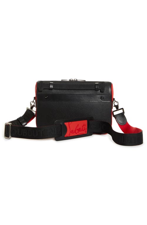 Christian Louboutin Ruisbuddy Leather Crossbody Bag In Black/loubi/black