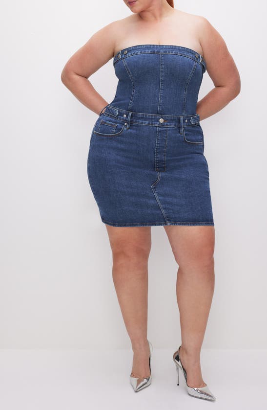 Shop Good American Denim Tube Minidress In Indigo594