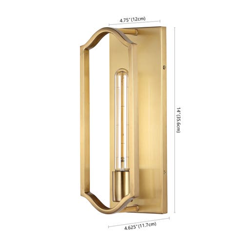 Jonathan Y Chloe 1-light Bohemian Farmhouse Iron Led Sconce In Brass Gold