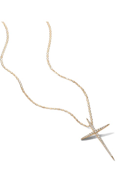LANA LANA POINTED DIAMOND CROSS PENDANT NECKLACE