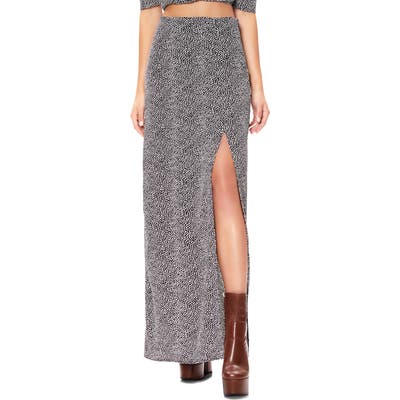 Afrm Lou Side Slit Skirt, Black