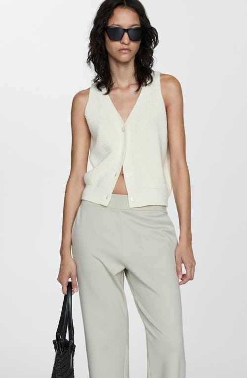 Shop Mango Knit Pants In Light/pastel Grey