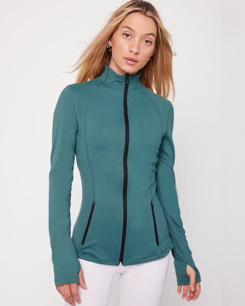 Shop Rebody Active Gen Xyz Zip Up Cloudlux Track Jacket In Mediterranea Green