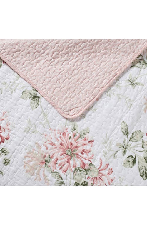 Laura Ashley Honeysuckle Twin Quilt & Sham Set In Blush