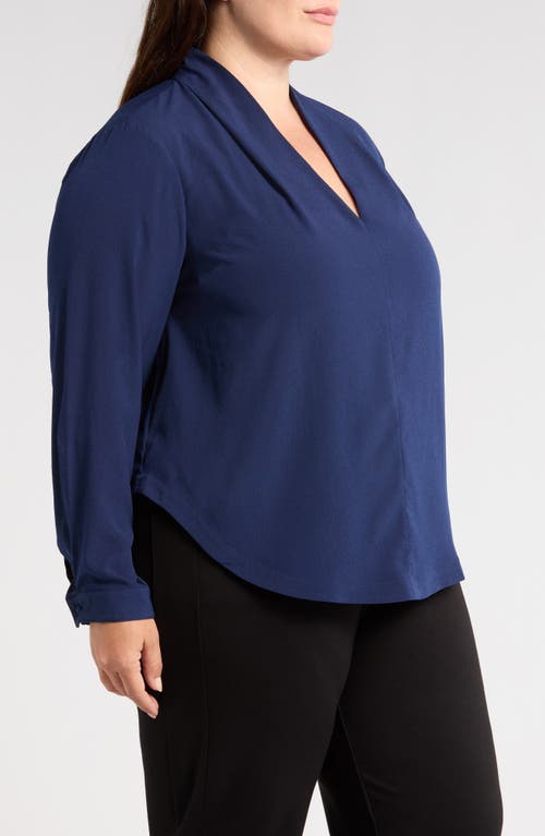 Universal Standard Better Than Crêpe De Chine V-neck Top In Vivid Navy