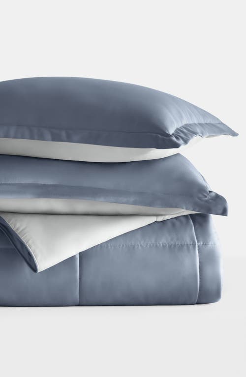 Homespun Premium Down Alternative Reversible Comforter Set In Stone/light Gray