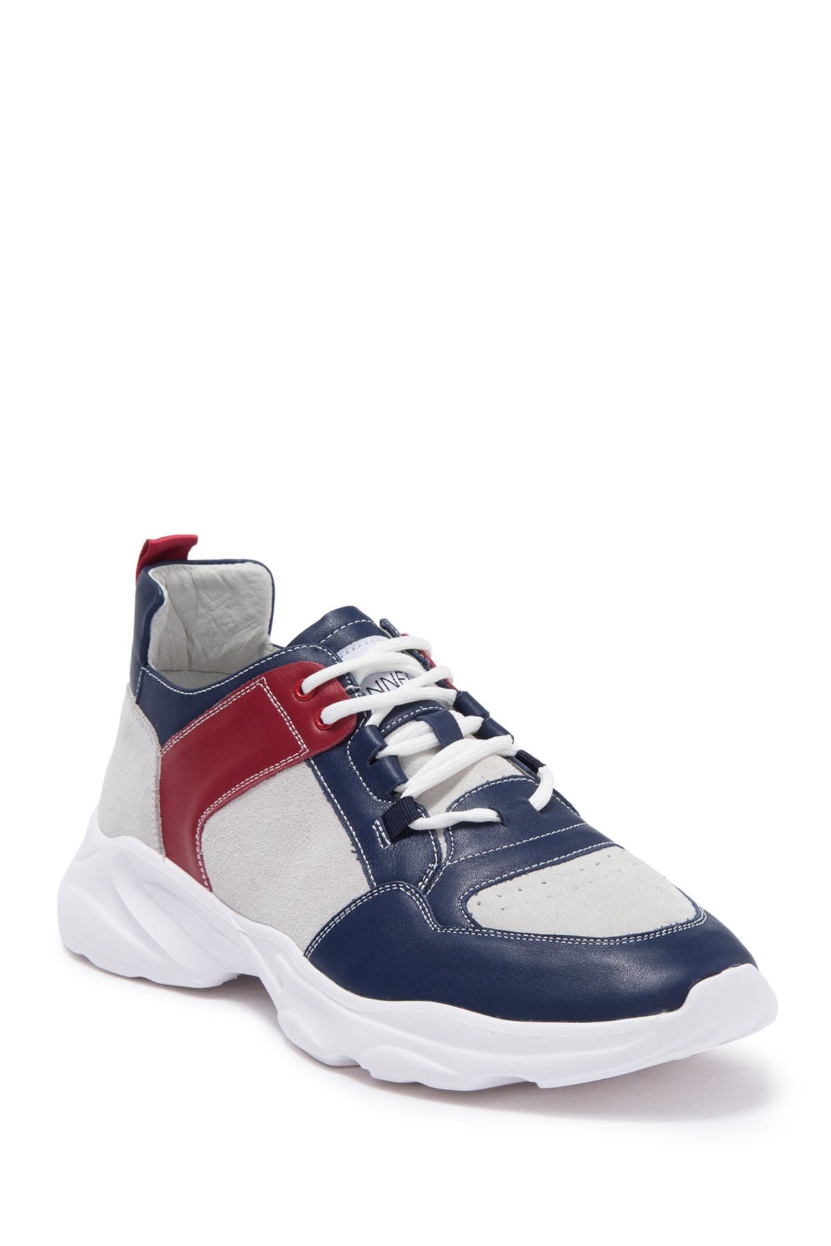 French Connection Monte Leather Lifestyle Sneaker In Blue