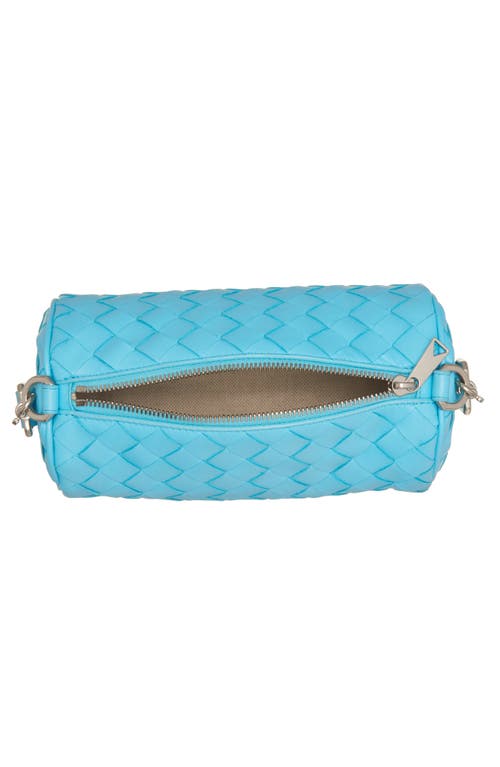 Bottega Veneta Mini Intrecciato Leather Barrel Bag In Dip/silver