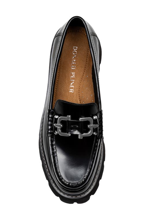 Shop Donald Pliner Marvel Platform Bit Loafer In Black