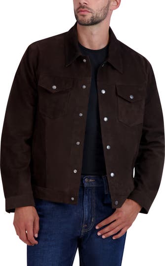 Cole haan men's 2025 leather trucker jacket