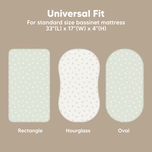 Keababies 2-pack Soothe Fitted Bassinet Sheets In Herb