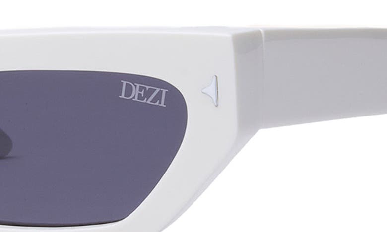 Shop Dezi Lil Switch 55mm Rectangular Sunglasses In White / Dark Smoke