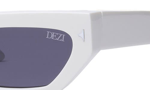 Shop Dezi Lil Switch 55mm Rectangular Sunglasses In White/dark Smoke