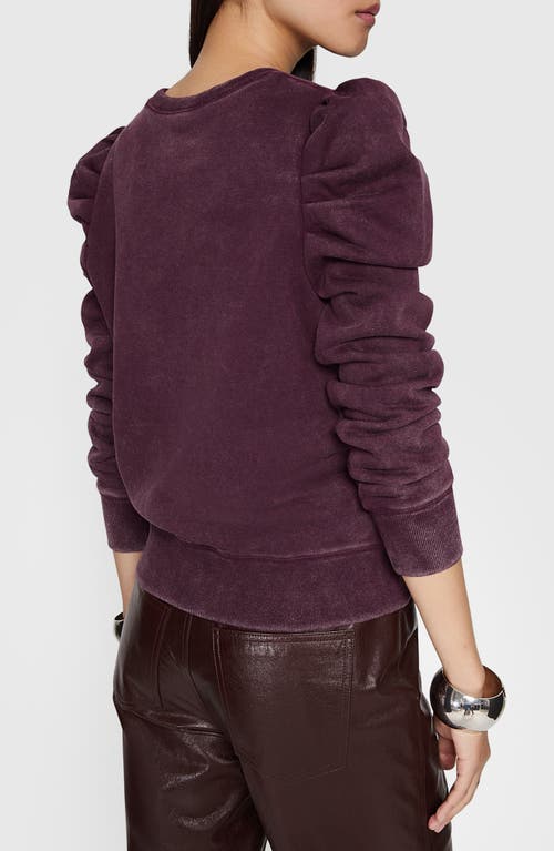 Shop Rebecca Minkoff Janine Puff Shoulder Sweatshirt In Acid Washed Currant