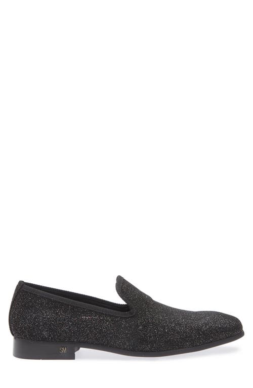 Steve Madden Corrido Glitter Loafer In Black Crystal
