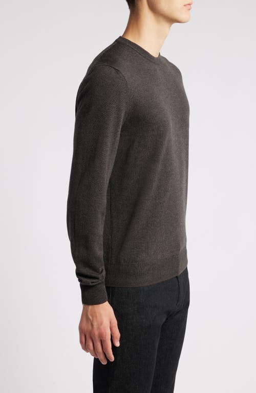 Shop Canali Mélange Wool Sweater In Brown