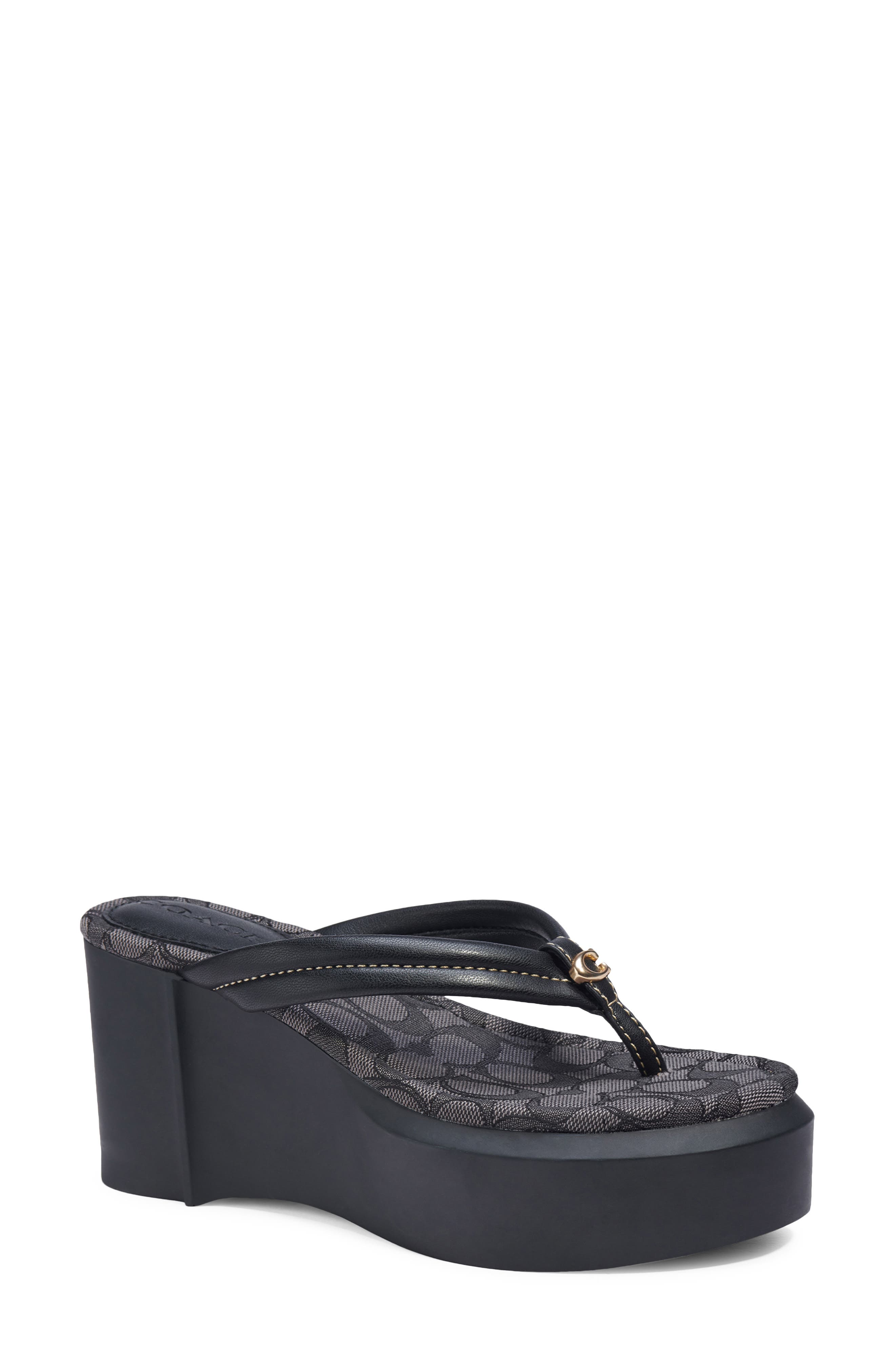 coach franki flip flop black