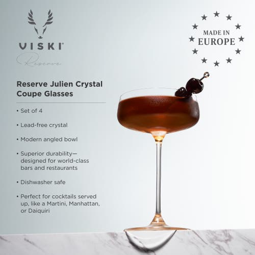 Viski Reserve Julien Crystal Coupes Set Of 4 In Clear