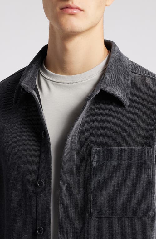 Robert Barakett Topcon Corduroy Overshirt In Charcoal