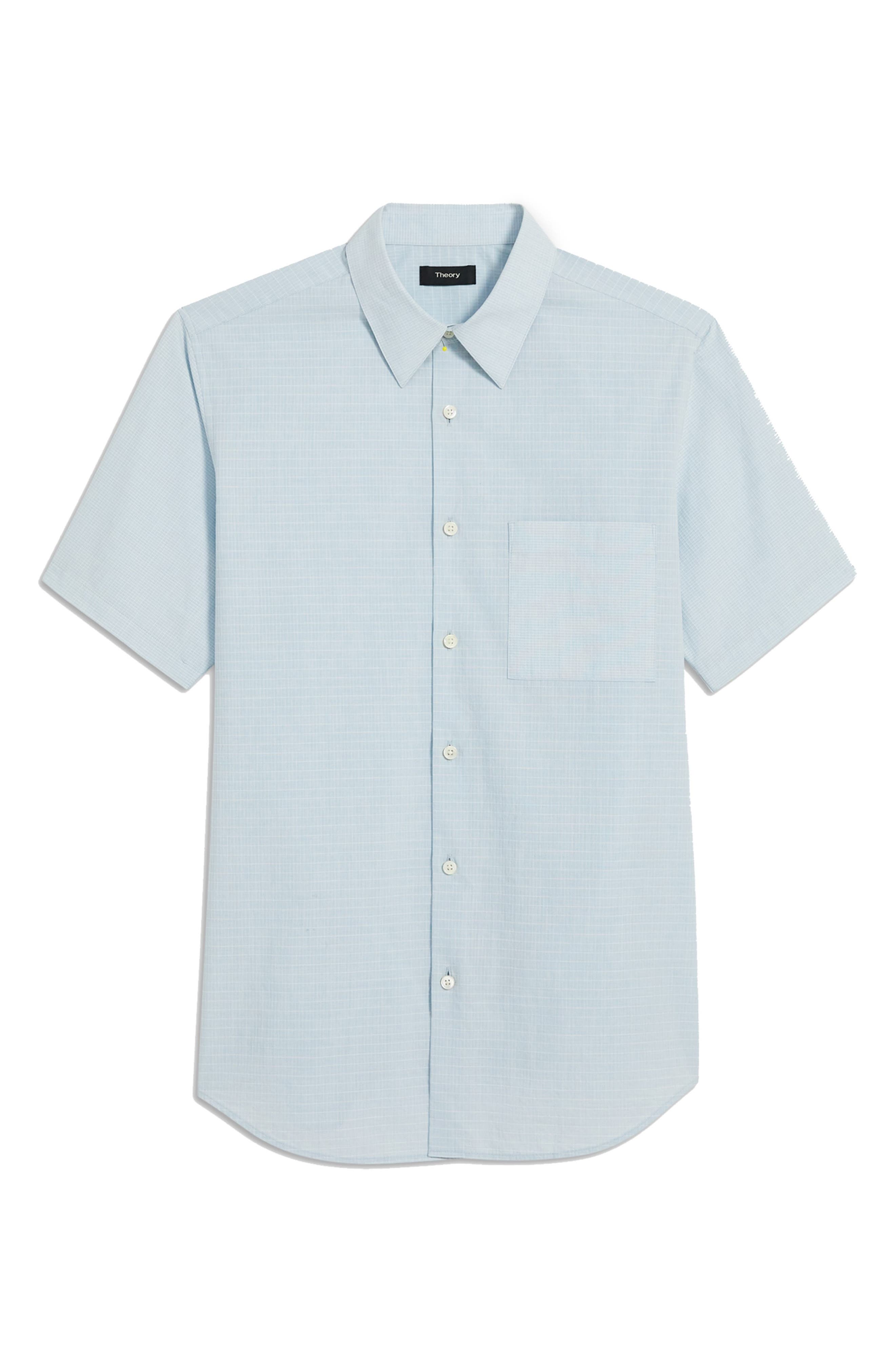 Theory Irving Column Slim Fit Short Sleeve Button Up Shirt Hautelook