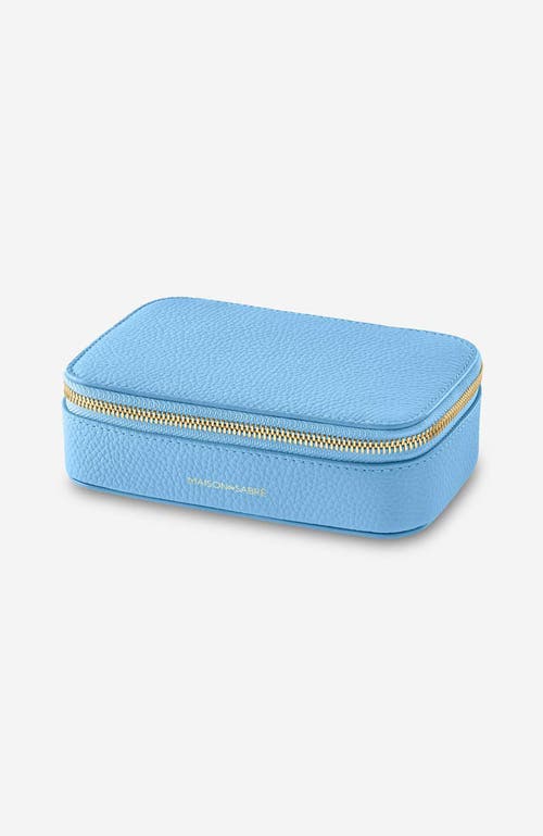 Shop Maison De Sabre Maison De Sabré Leather Jewellery Case In Sky Blue