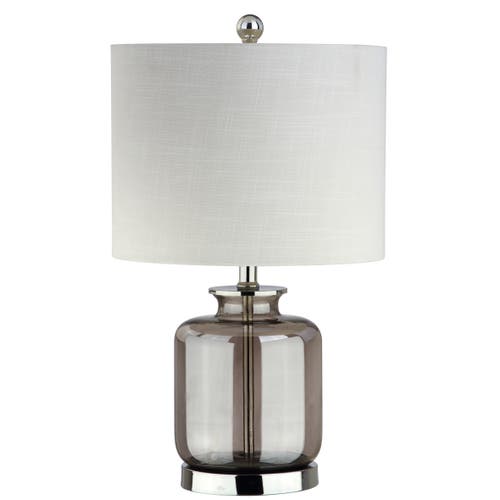 Jonathan Y Marsh Glass Led Table Lamp In Smoke Gray