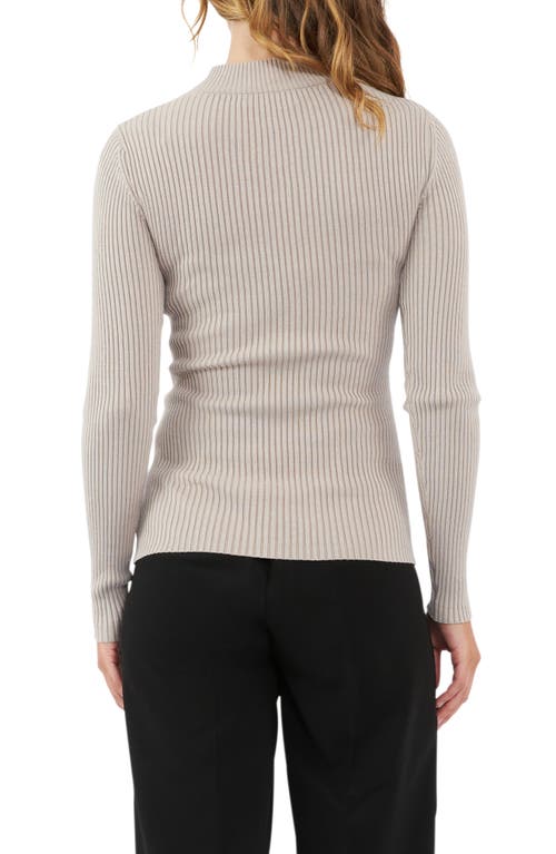 Shop Ripe Maternity Lift Up Rib Maternity/nursing Sweater In Stone