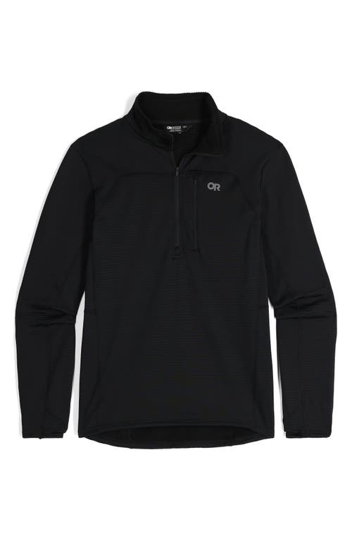 Shop Outdoor Research Vigor Half Zip Fleece Pullover In Black