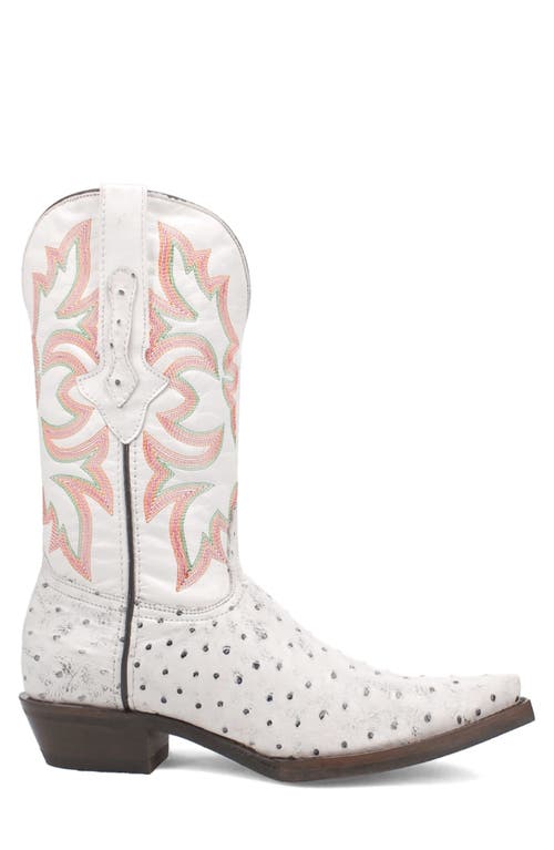 Shop Dingo Outlaw Ostrich Embossed Cowboy Boot In White