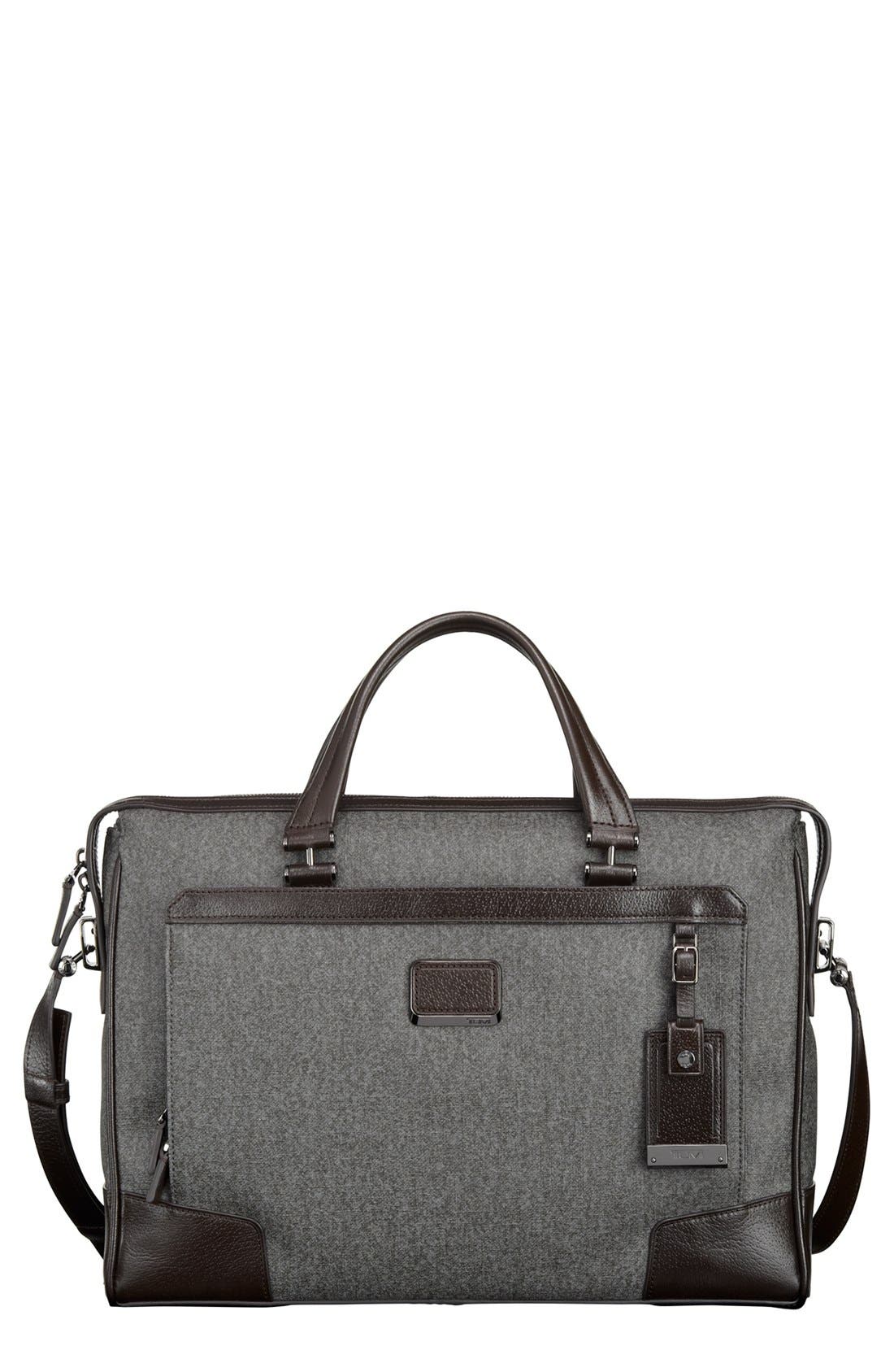 Tumi 'Astor Regis Slim' Zip Top Coated Canvas Briefcase (16 Inch