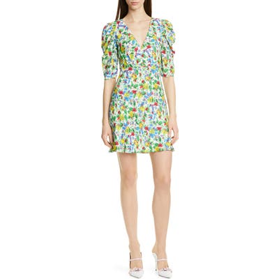 Saloni Colette Silk Minidress, White