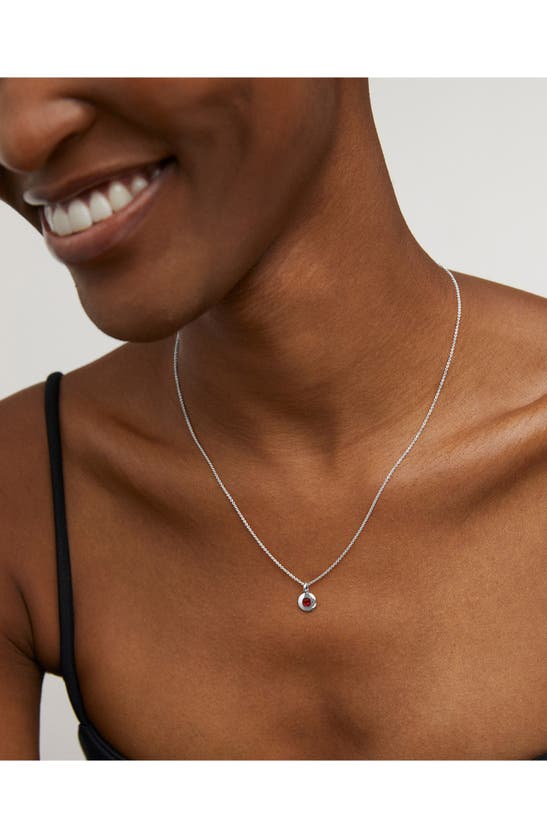 Shop Monica Vinader January Birthstone Garnet Pendant Necklace In Sterling Silver