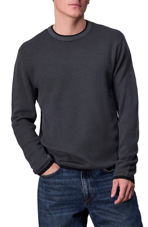 Shop Rag & Bone Harvey Crewneck Cotton Sweater In Shark Blue