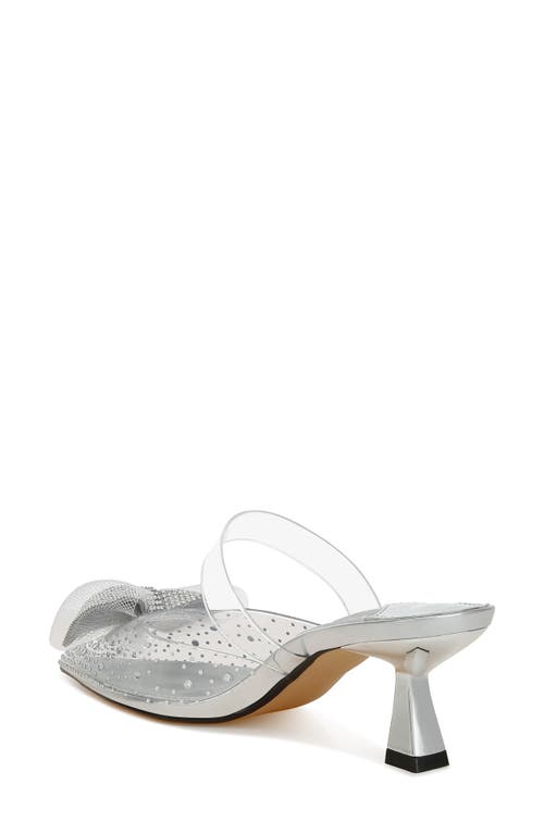 London Rag Freja Rhinestone Kitten Heel Mule In Silver