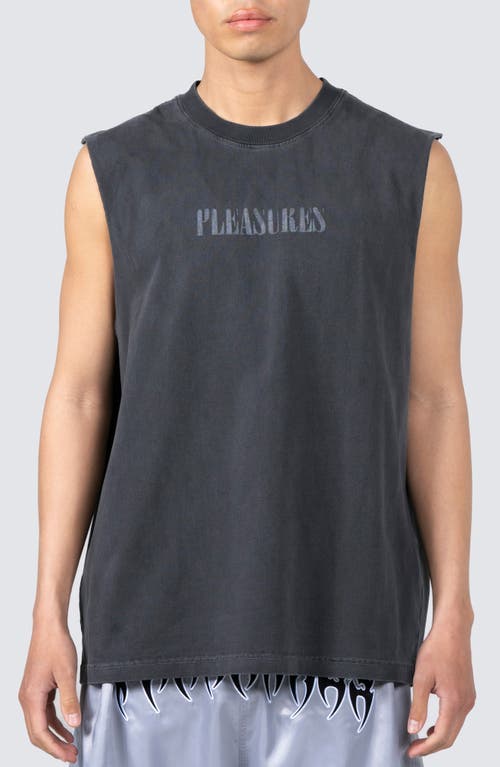 PLEASURES Onyx Logo Graphic Muscle Tee Faded Black at Nordstrom,