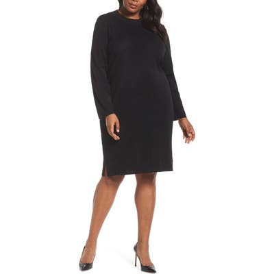 Plus Size Ming Wang Sweater Dress, Black