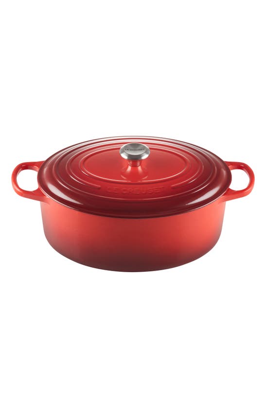 Le Creuset Signature 9 1/2 Quart Oval Enamel Cast Iron French/dutch Oven In Cerise