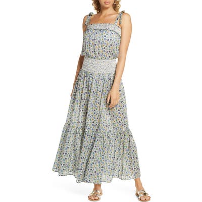 Tory Burch Smocked Cover-Up Maxi Dress