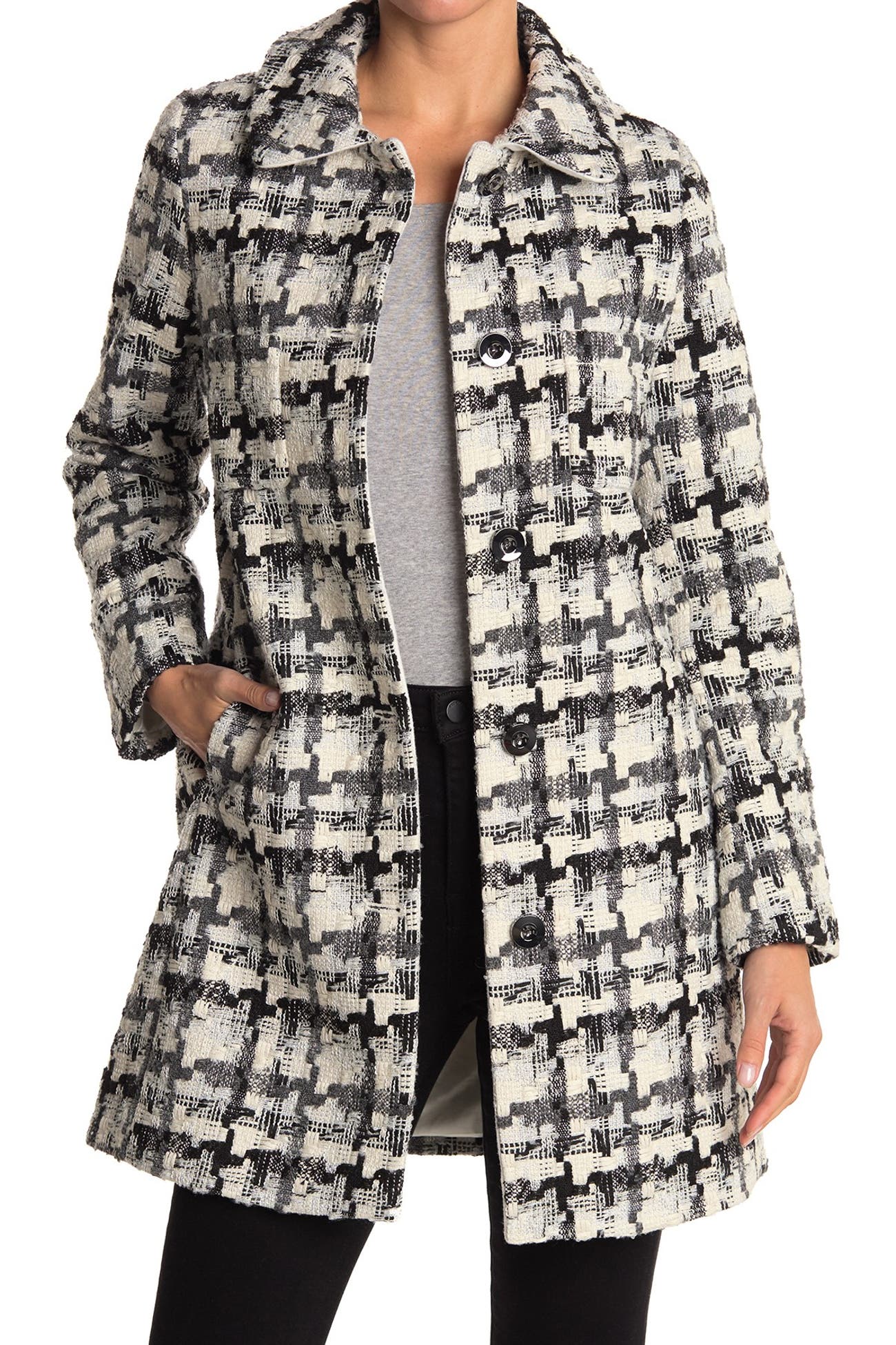 Laundry By Shelli Segal Tweed Four Pocket Coat Nordstrom Rack
